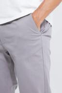 Mens Grey Fixed Waist Slim Chino Trouser