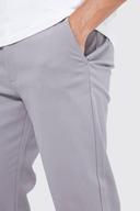 Mens Grey Fixed Waist Slim Cropped Chino