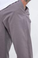 Mens Grey Fixed Waist Slim Cropped Textured Chino