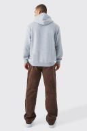 Mens Grey Marl Basic Over The Head Hoodie
