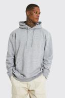 Mens Grey Marl Oversized Over The Head Hoodie