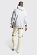Mens Grey Marl Oversized Over The Head Hoodie