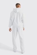 Mens Grey Marl Oversized Zip Through Hoodie