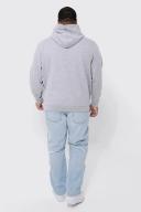Mens Grey Marl Plus Basic Regular Fit Hoodie