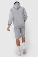 Mens Grey Marl Regular Fit Over The Head Hoodie