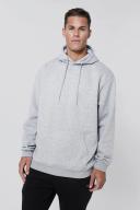 Mens Grey Marl Tall Basic Over The Head Hoodie