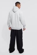 Mens Grey Marl Tall Basic Over The Head Hoodie