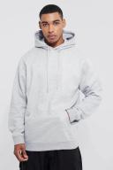 Mens Grey Marl Tall Basic Over The Head Hoodie