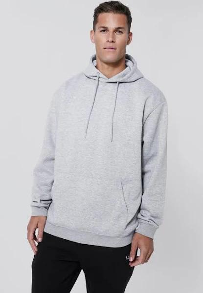 Mens Grey Marl Tall Basic Over The Head Hoodie