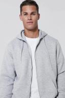 Mens Grey Marl Tall Basic Zip Through Hoodie