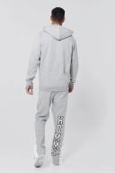 Mens Grey Marl Tall Basic Zip Through Hoodie