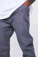 Mens Grey Plus Skinny Stacked Zip Gusset Coated Jean