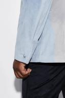 Mens Grey Plus Skinny Velour Blazer