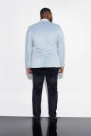 Mens Grey Plus Skinny Velour Blazer