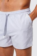 Mens Grey Short Length Plain Drawcord Detail Swim Shorts
