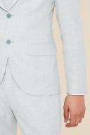Mens Grey Single Breasted Skinny Textured Suit Jacket