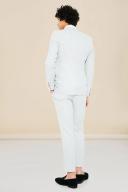 Mens Grey Single Breasted Skinny Textured Suit Jacket