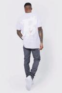 Mens Grey Skinny Stacked Zip Gusset Coated Jean