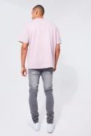Mens Grey Skinny Stretch Stacked Tinted Jeans