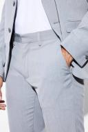 Mens Grey Slim Cropped Suit Trousers