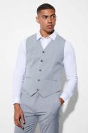 Mens Grey Slim Waistcoat