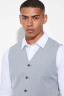 Mens Grey Slim Waistcoat