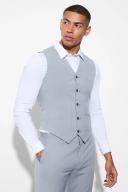 Mens Grey Super Skinny Waistcoat