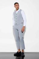 Mens Grey Super Skinny Waistcoat