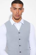 Mens Grey Super Skinny Waistcoat