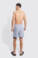 Mens Grey Tall 2in1 Mid Length Swim Short