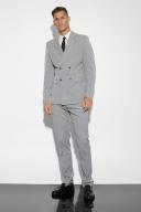 Mens Grey Tall Slim Suit Trousers
