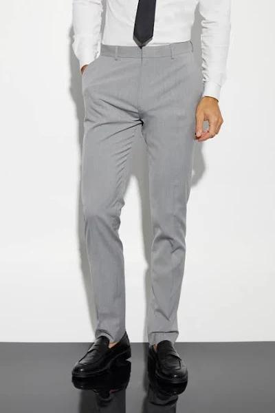 Mens Grey Tall Slim Suit Trousers