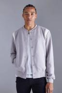 Mens Grey Tall Suedette Varsity Bomber