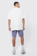 Mens Grey Tall Twill Elastic Waist Zip Cargo Short