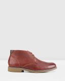 Mens Hush Puppies Terminal Wide Dark Brown Tumbled Leather Work Lace Up Boots