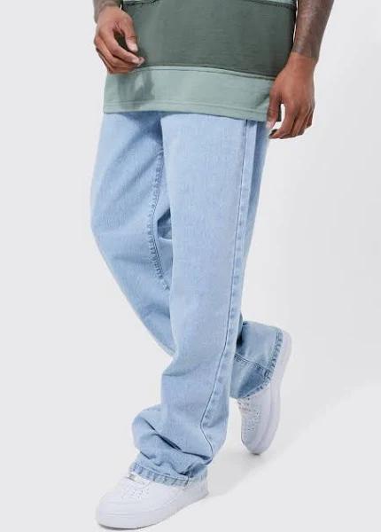 Mens Ice Blue Baggy Fit Jeans