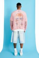 Mens Ice Blue Parachute Fit Denim Shorts