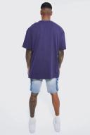 Mens Ice Blue Skinny Stretch Cargo Denim Shorts