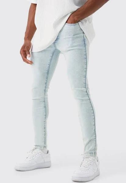 Mens Ice Blue Super Skinny Stretch Jean
