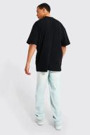 Mens Ice Blue Tall Baggy Fit Rigid Denim Jean