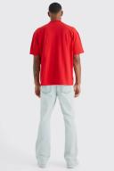 Mens Ice Blue Tall Relaxed Rigid Flare Jean
