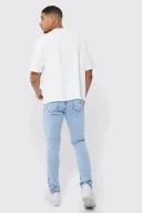 Mens Ice Blue Tall Skinny Stretch Panelled Jeans
