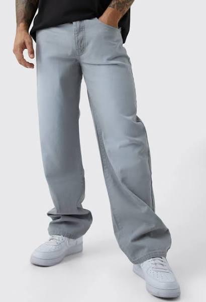 Mens Ice Grey Baggy Rigid Jean