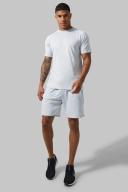 Mens Ice Grey Man Active Contrast T-Shirt and Short Set
