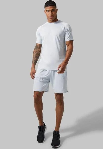 Mens Ice Grey Man Active Contrast T-Shirt and Short Set