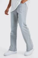 Mens Ice Grey Relaxed Rigid Flare Jean