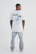 Mens Ice Grey Slim Rigid Flare Jean