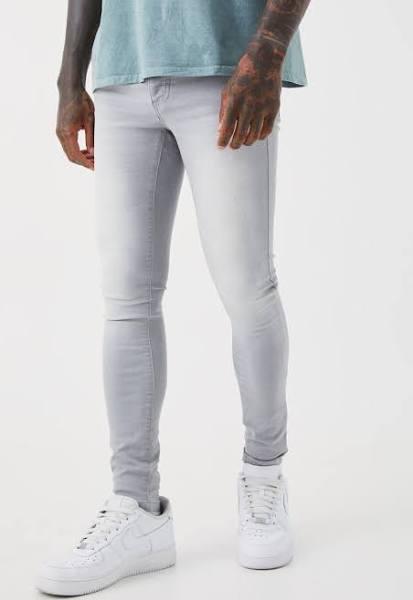 Mens Ice Grey Super Skinny Stretch Jean