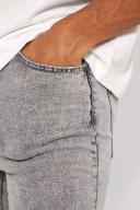 Mens Ice Grey Tall Super Skinny Fit Double Biker Panel Jean