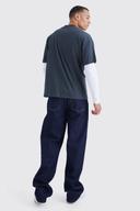 Mens Indigo Tall Baggy Rigid Jean